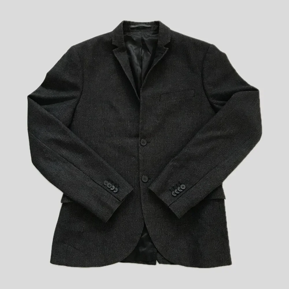 H&M Mens Size 40R Gray Slim Fit Tailored Blazer Jacket Suit Coat Business Casual